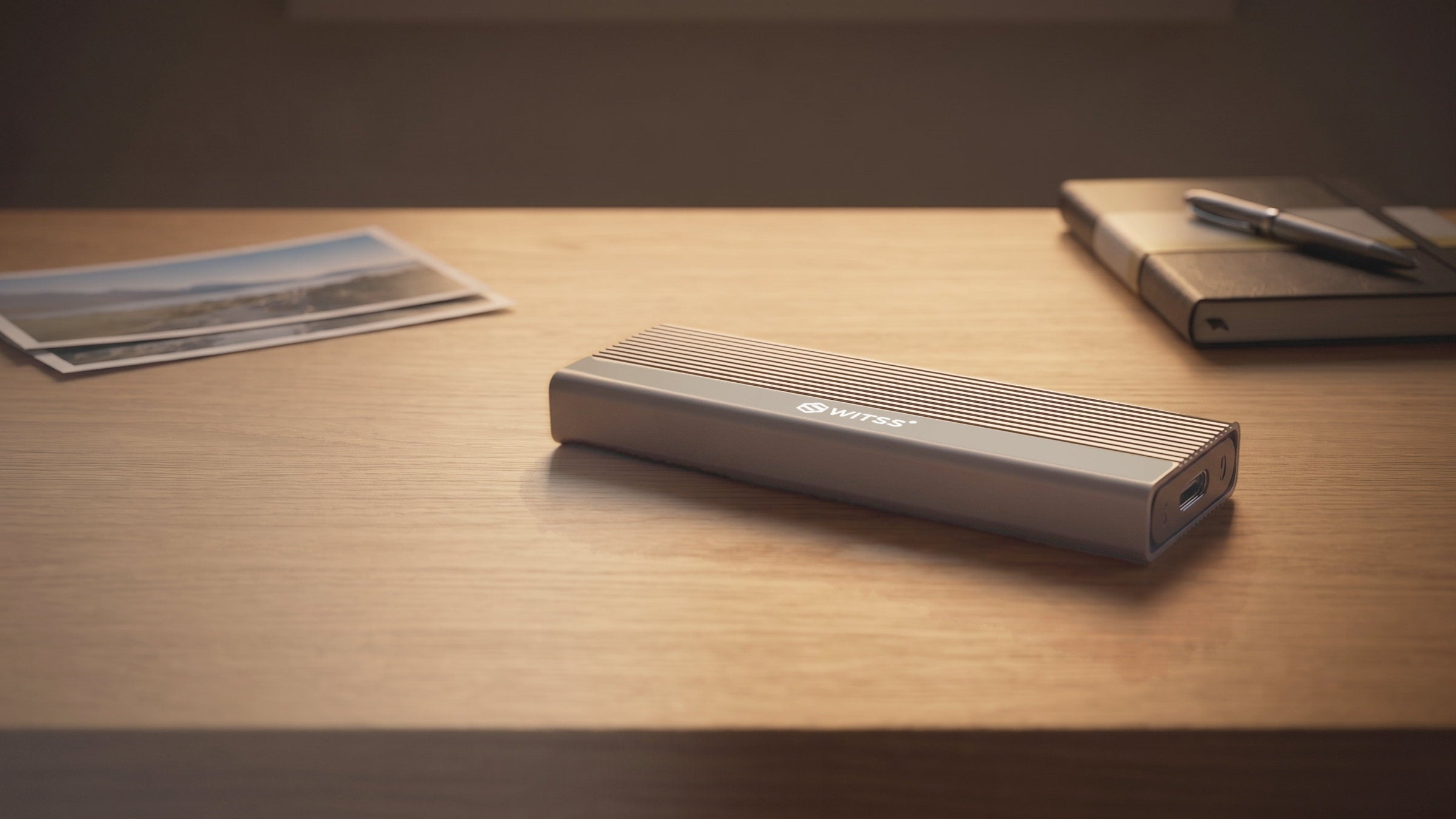 Switss® M.2 SSD enclosure in use, lifestyle shot