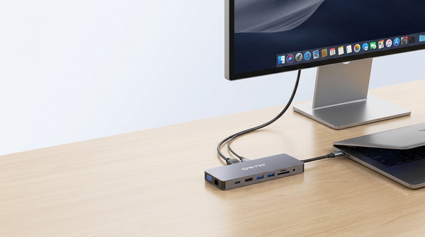 Setting up a home office with one USB-C cable (docking setup)