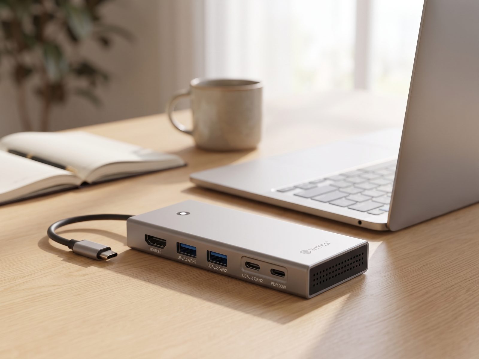Switss® 5-in-1 USB-C docking station in use, lifestyle shot