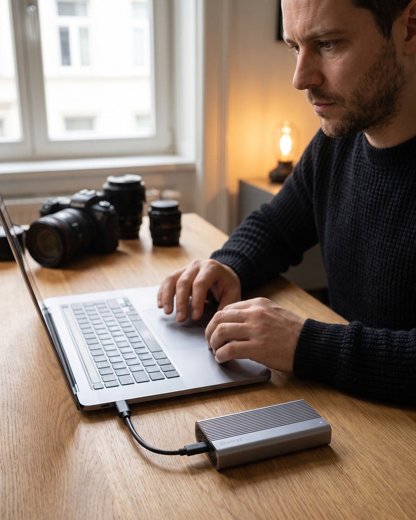 Videowerk via een Switss® USB4 SSD-behuizing