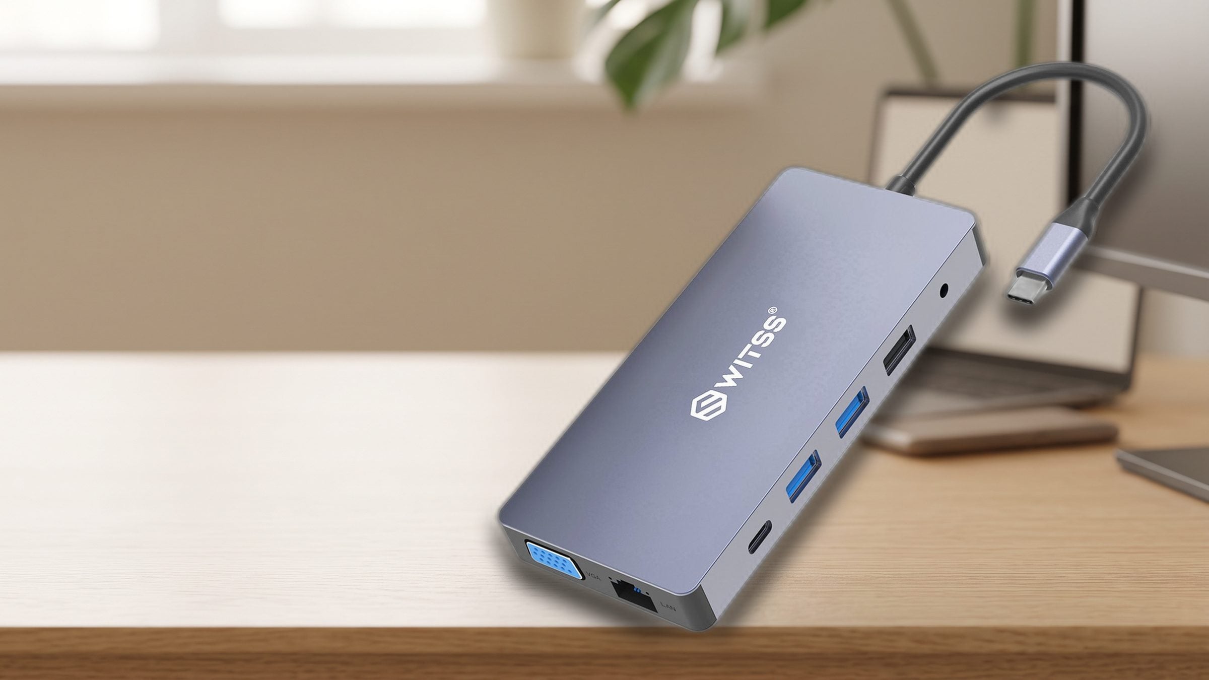 Switss® 12-in-1 USB-C hub in use, lifestyle shot