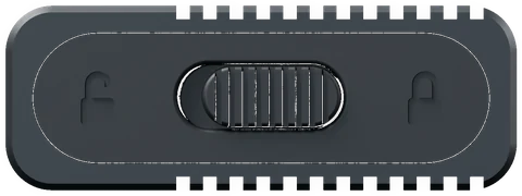 Front view of the enclosure, 13 mm thin