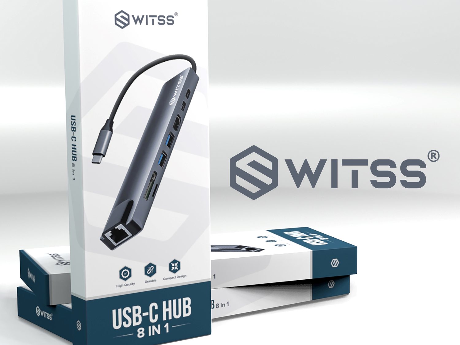 Verpakking van de Switss® 8-in-1 USB-C hub